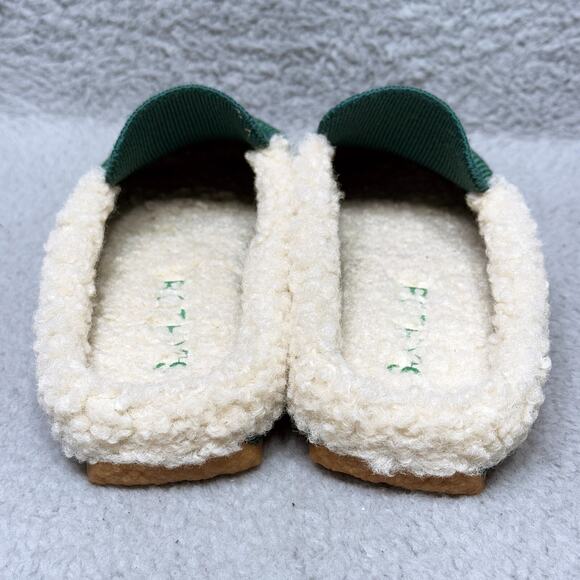 Rothy's The Scuff Slipper Womens Size 6 Shoes Holly Green Wool Blend Sherpa - Picture 5 of 11